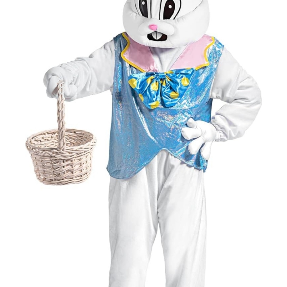 Syhood Easter Bunny Costume Adult Bunny  Outfit White Rabbit Costume Mens Small